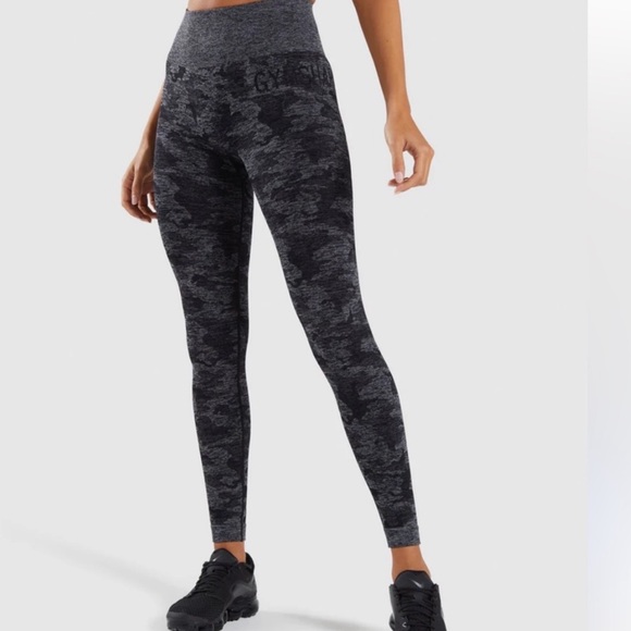 Gymshark Pants - Gymshark Gray Camo Leggings